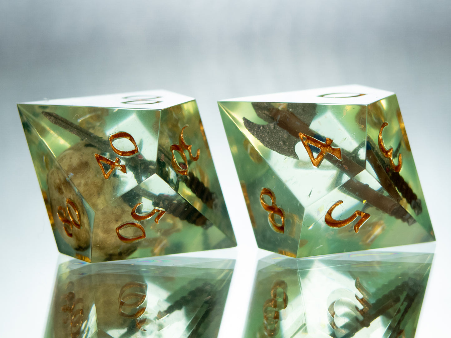 Gelatinous Fate - 7 Piece Handmade Resin Dice