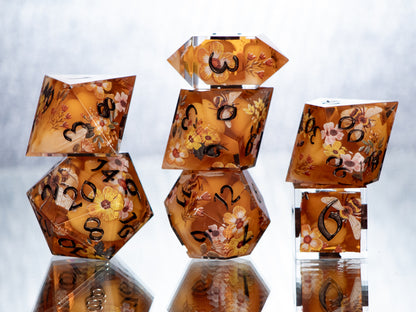 Oh, Honey! - 7 Piece Handmade Resin Dice