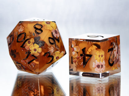 Oh, Honey! - 7 Piece Handmade Resin Dice