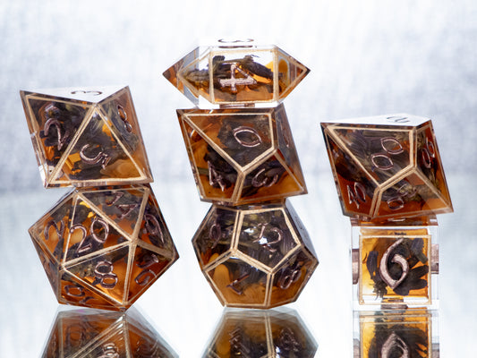 Lavender & Honey - 7 Piece Handmade Resin Dice