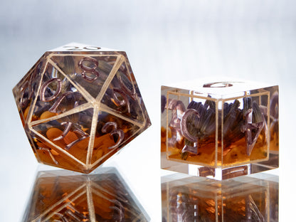 Lavender & Honey - 7 Piece Handmade Resin Dice