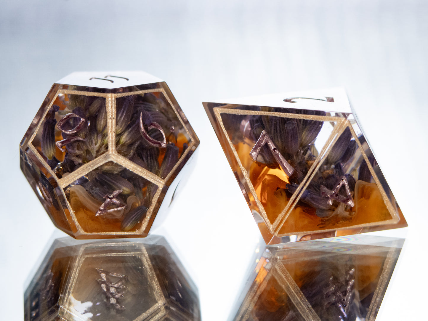 Lavender & Honey - 7 Piece Handmade Resin Dice