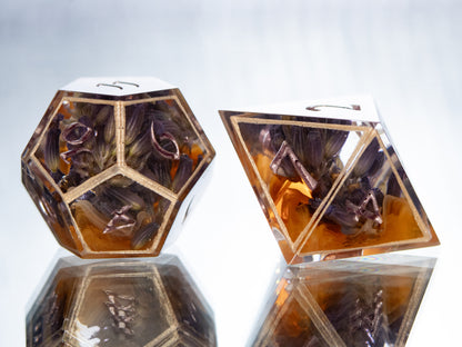 Lavender & Honey - 7 Piece Handmade Resin Dice