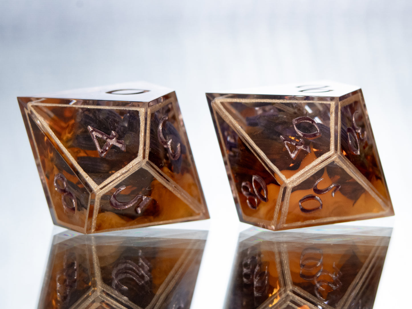 Lavender & Honey - 7 Piece Handmade Resin Dice