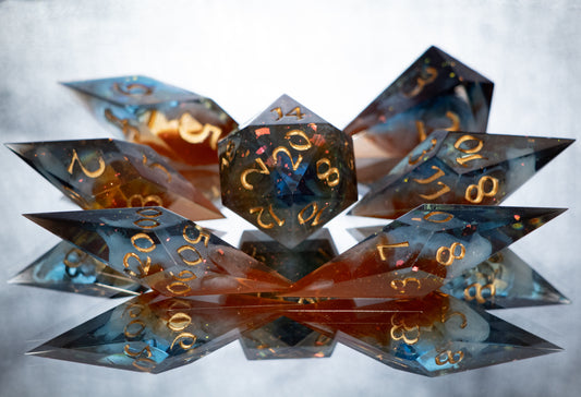 Cosmic Cliffs - 7 Piece Handmade Resin Dice