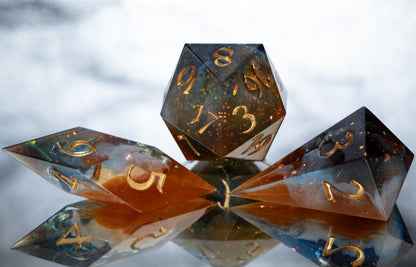 Cosmic Cliffs - 7 Piece Handmade Resin Dice