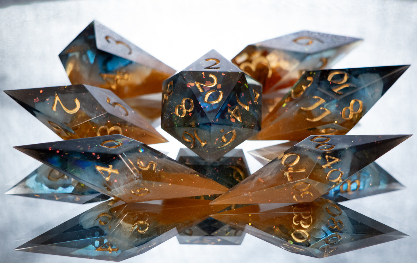 Cosmic Cliffs - 7 Piece Handmade Resin Dice