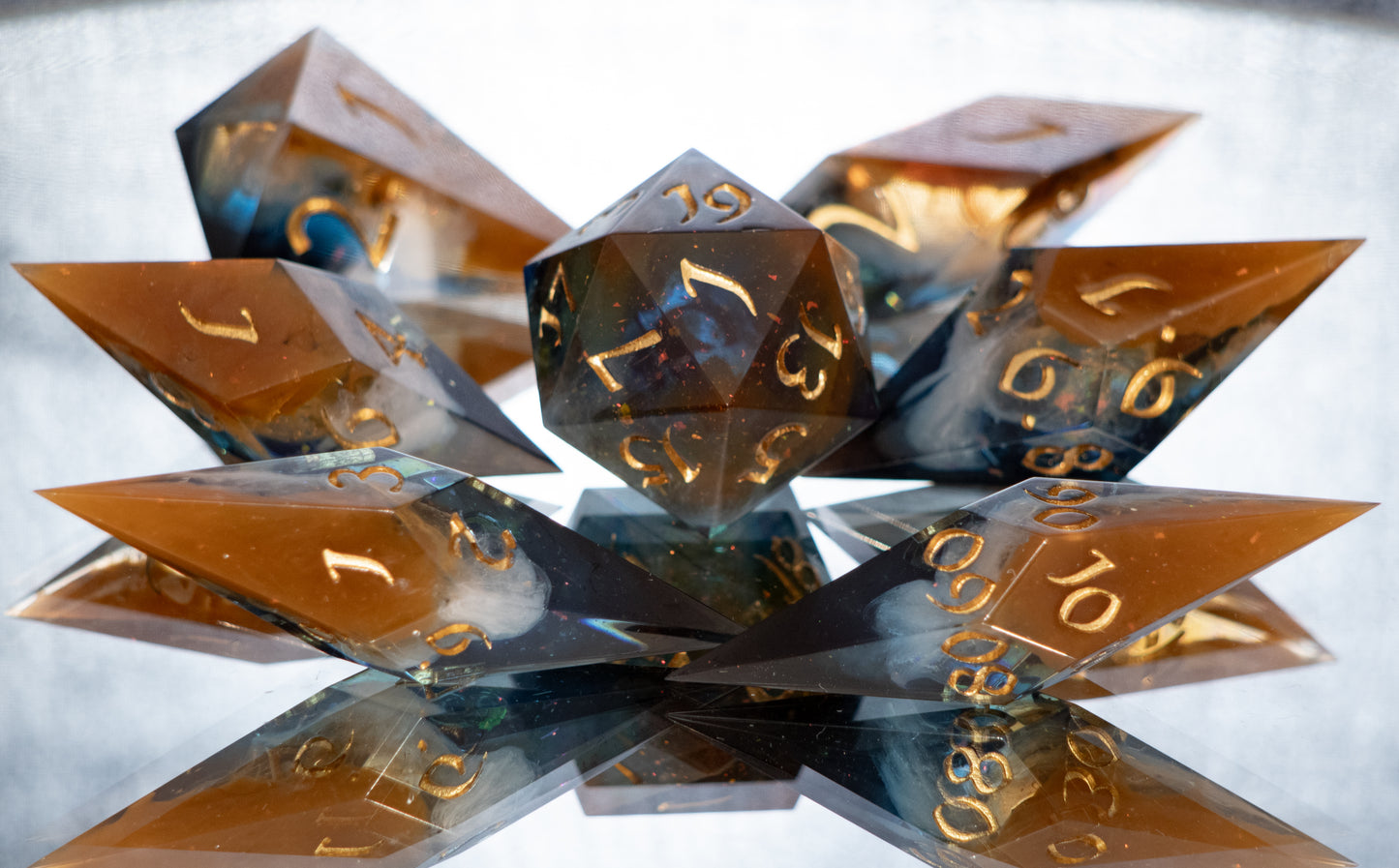 Cosmic Cliffs - 7 Piece Handmade Resin Dice