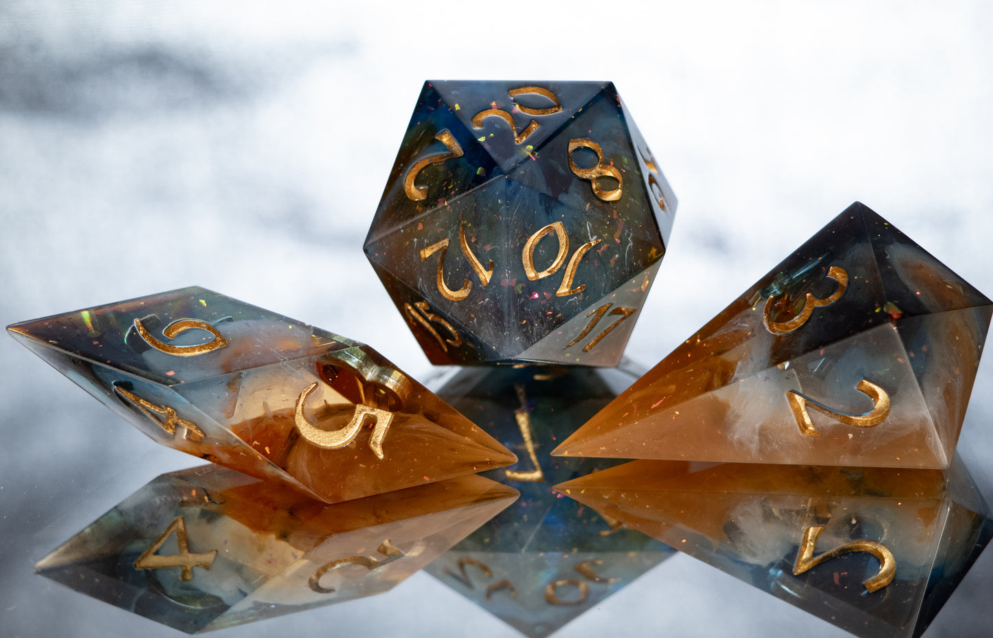 Cosmic Cliffs - 7 Piece Handmade Resin Dice