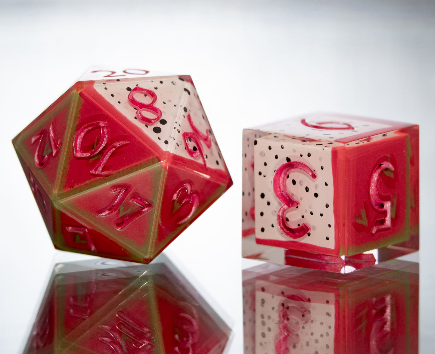 Dragonfruits - 7 Piece Handmade Resin Dice