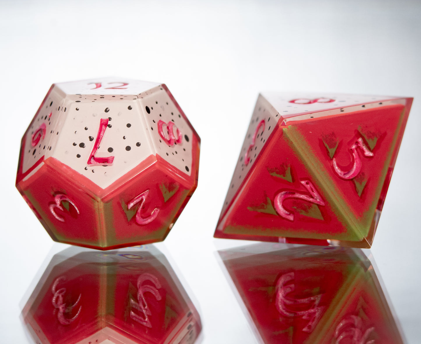 Dragonfruits - 7 Piece Handmade Resin Dice