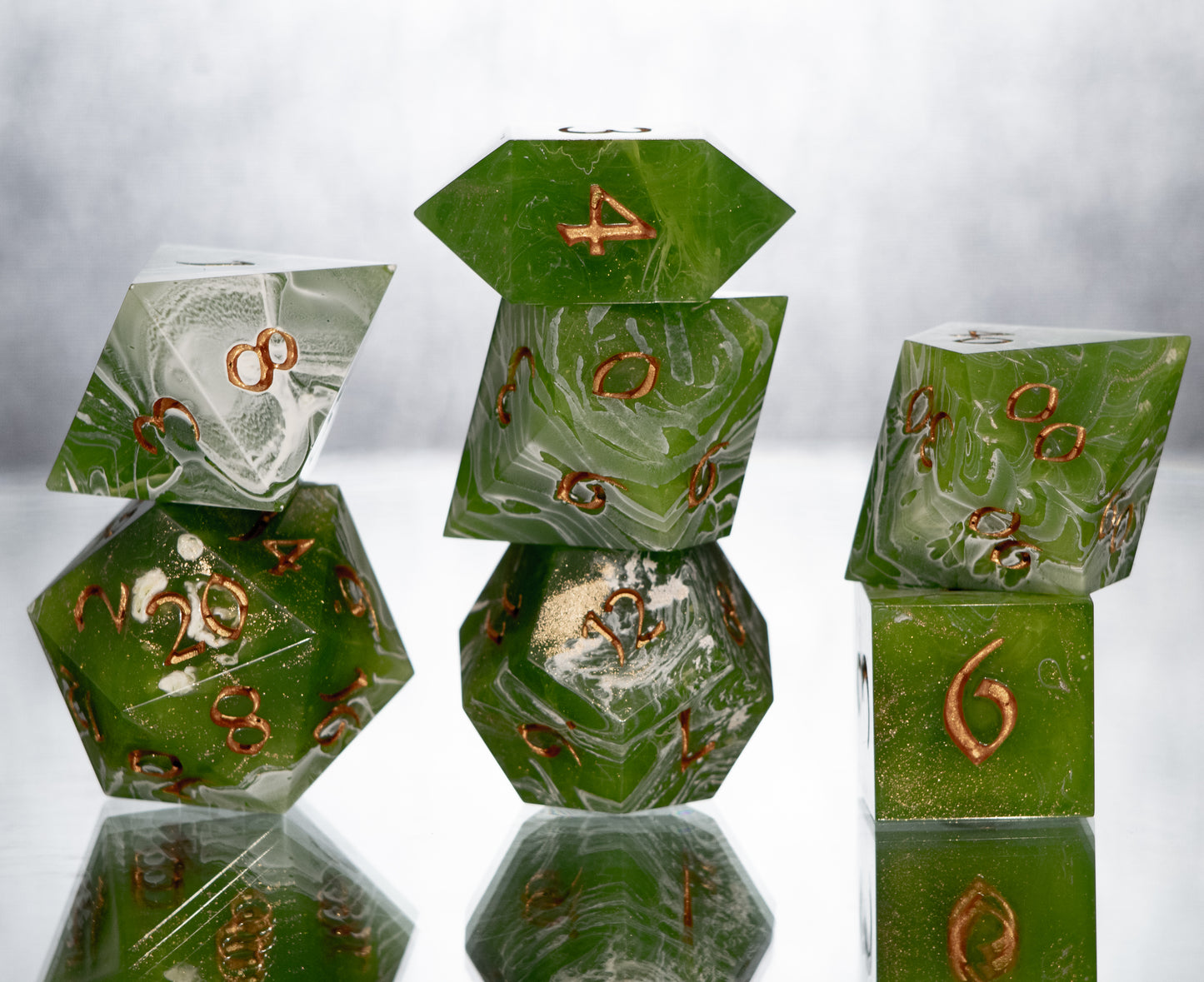 Algae Bloom - 7 Piece Handmade Resin Dice