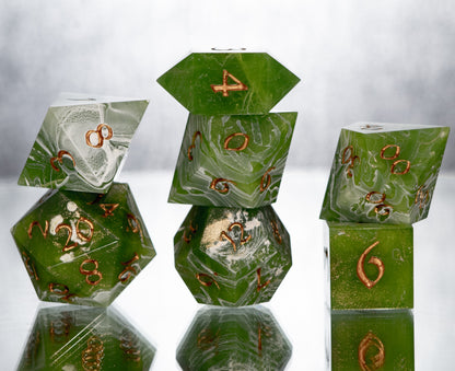 Algae Bloom - 7 Piece Handmade Resin Dice