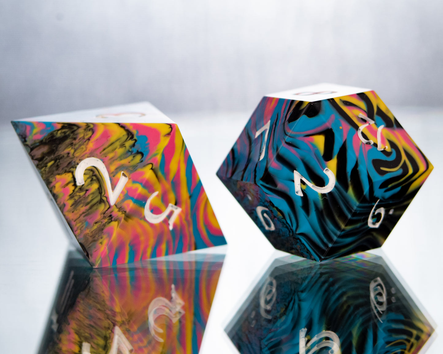 CMYK - Alt 7 Piece Handmade Resin Dice