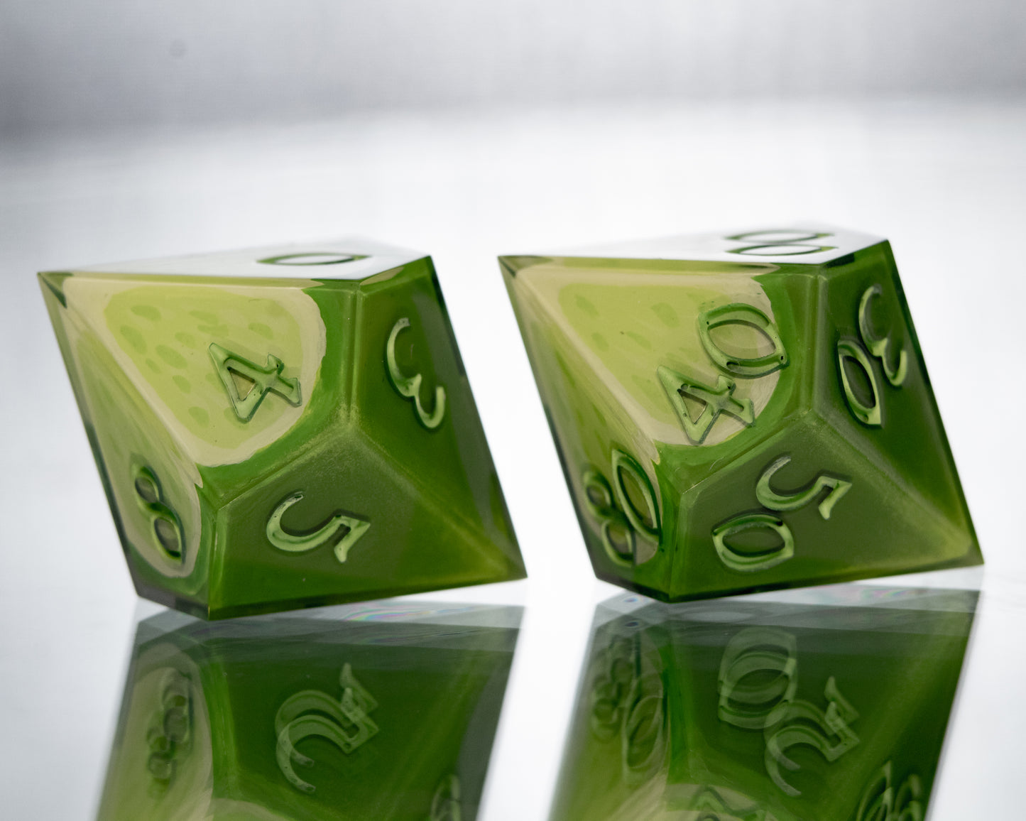 Limes - Alt 7 Piece Handmade Resin Dice