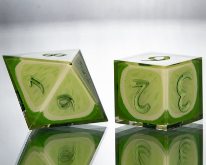 Limes - Alt 7 Piece Handmade Resin Dice