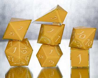 Lemons - Alt 7 Piece Handmade Resin Dice