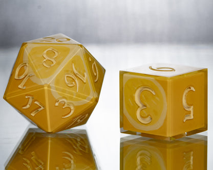 Lemons - Alt 7 Piece Handmade Resin Dice