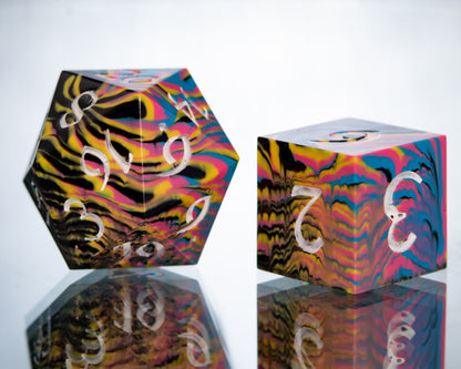 CMYK - 7 Piece Handmade Resin Dice