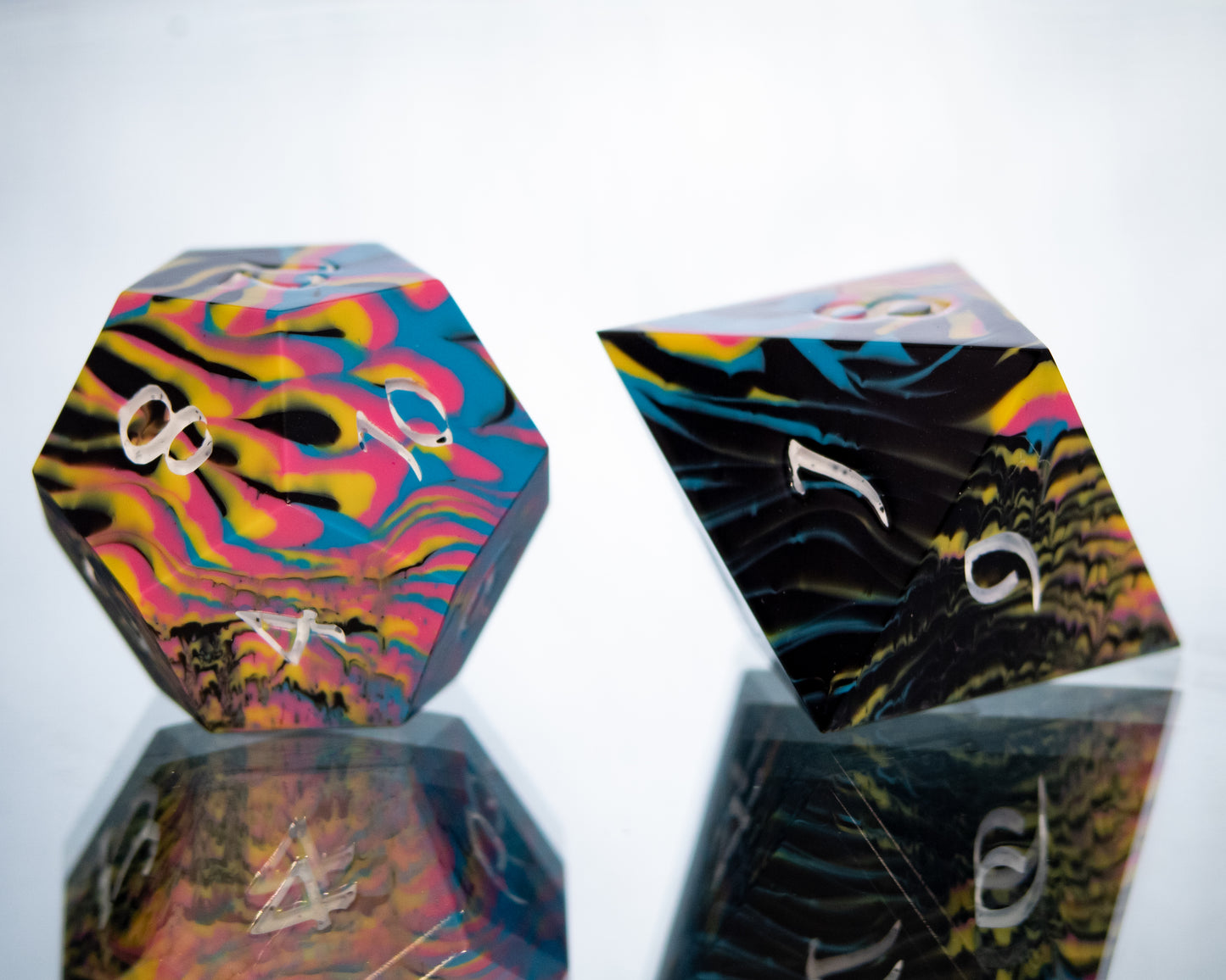 CMYK - 7 Piece Handmade Resin Dice