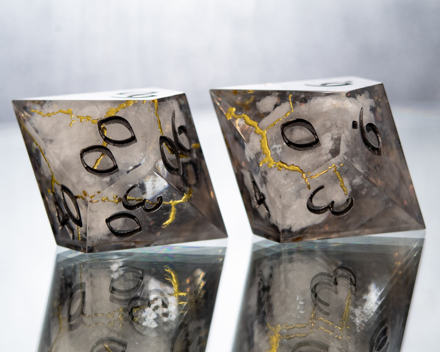 Rolling Thunder - Alt 7 Piece Handmade Resin Dice