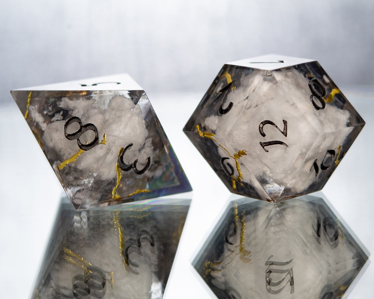 Rolling Thunder - Alt 7 Piece Handmade Resin Dice