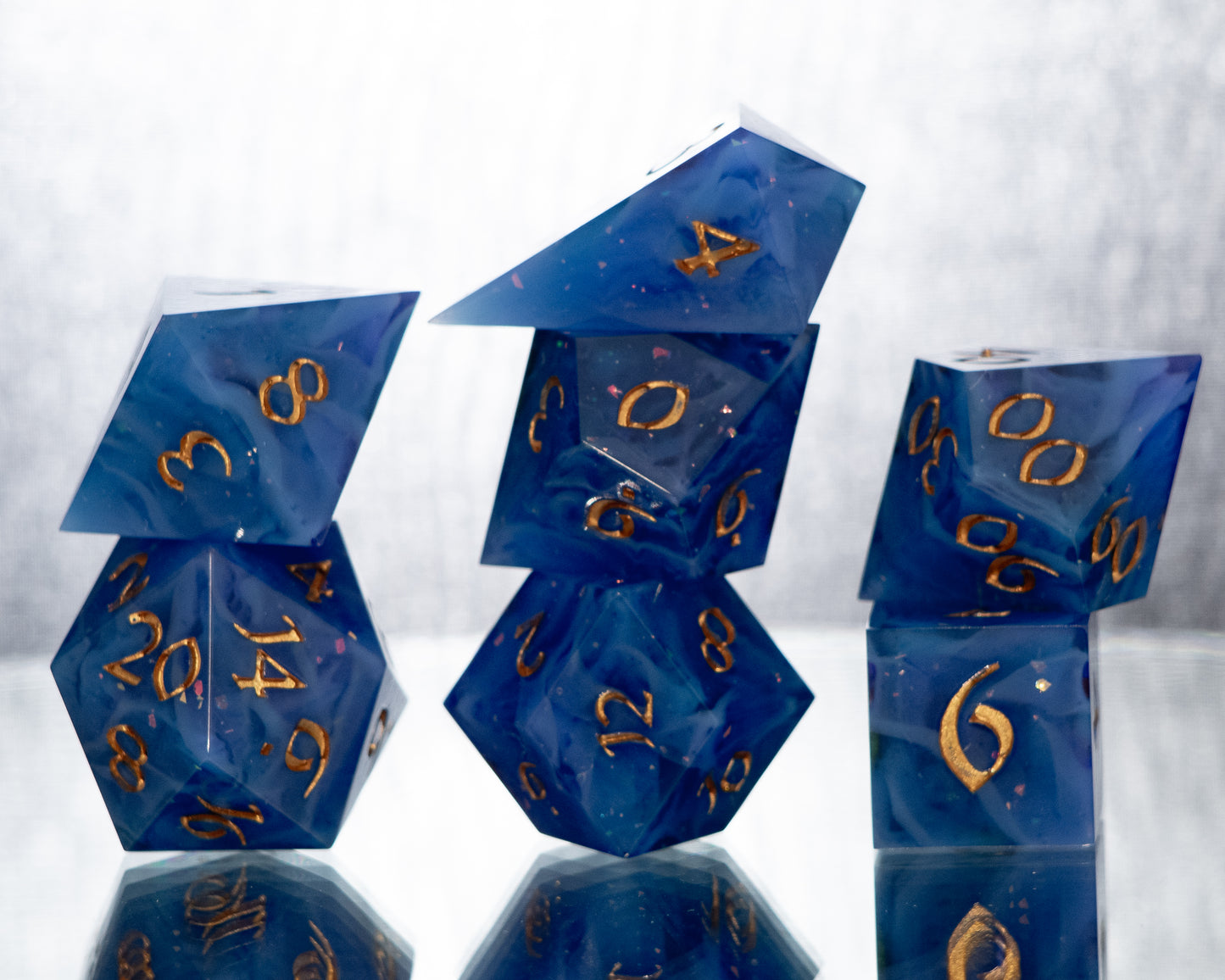 Starry Night - Alt 7 Piece Handmade Resin Dice