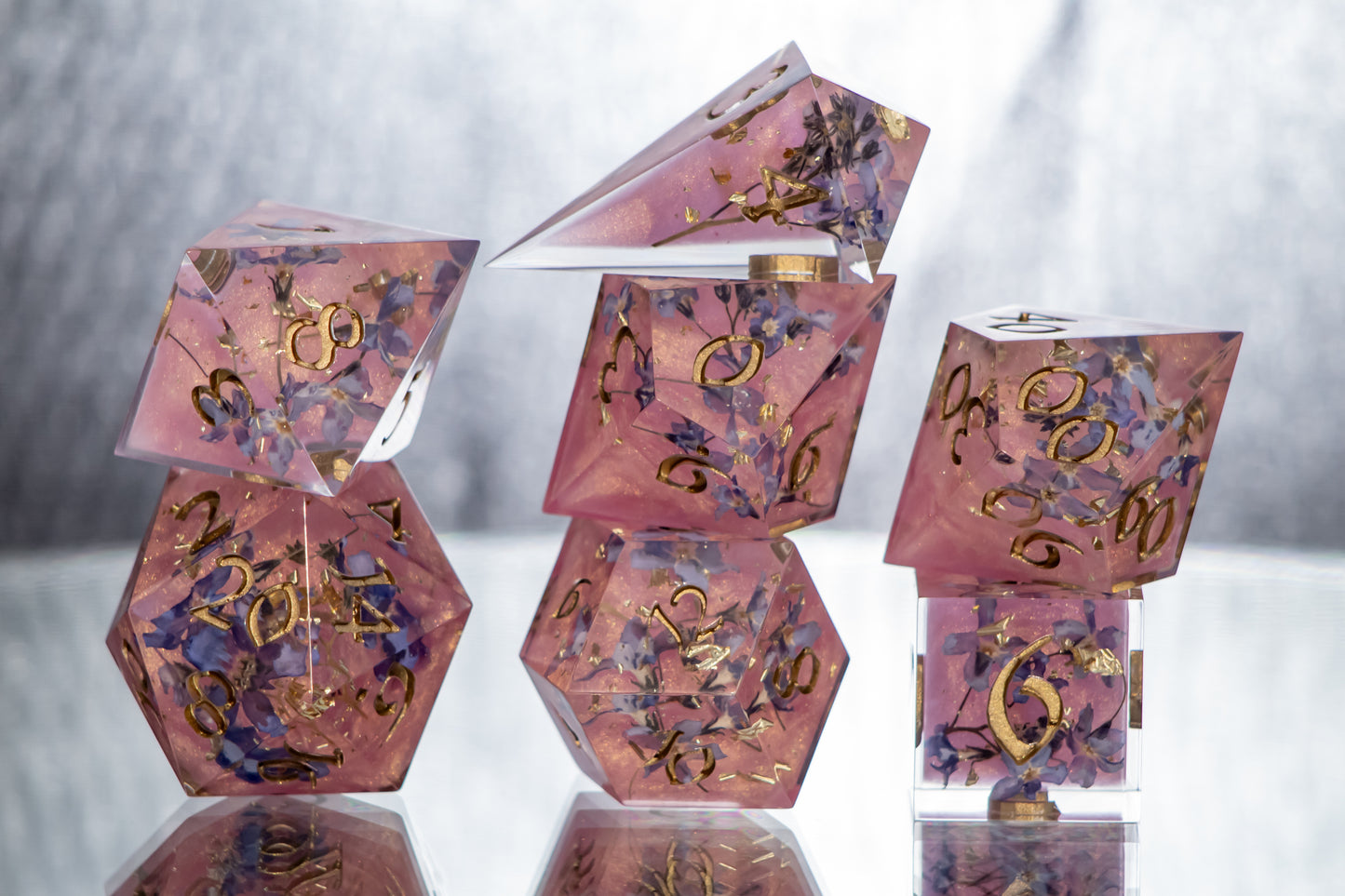 First Love- Alt 7 Piece Handmade Resin Dice