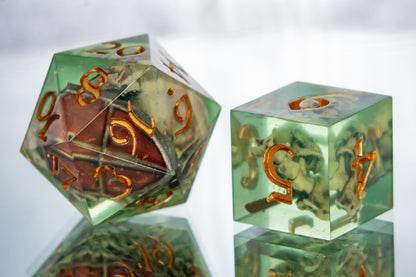 Gelatinous Fate - Alt 7 Piece Handmade Resin Dice