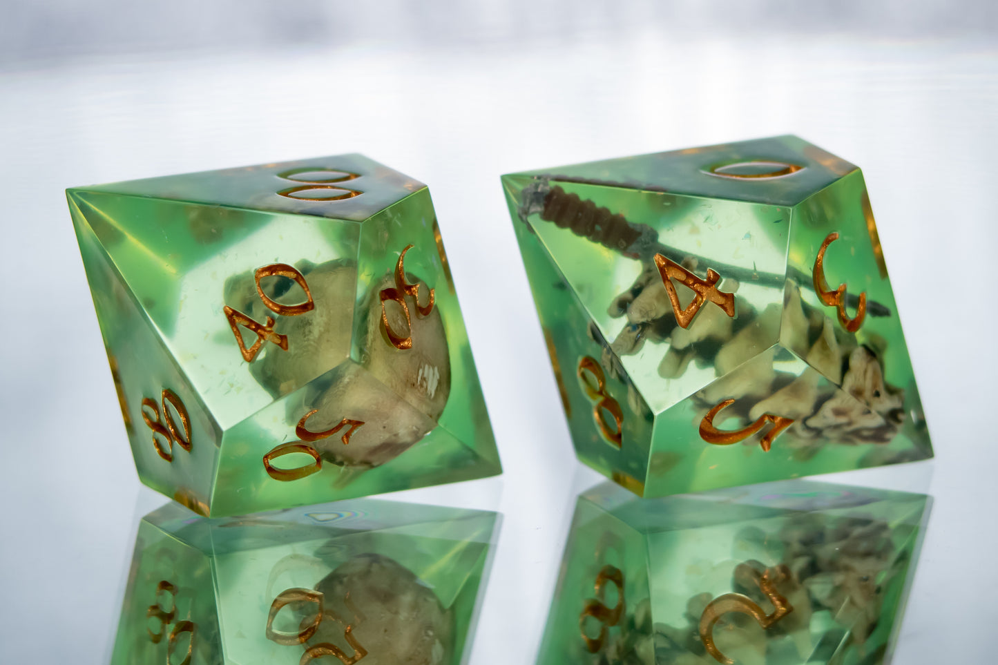 Gelatinous Fate -  7 Piece Handmade Resin Dice