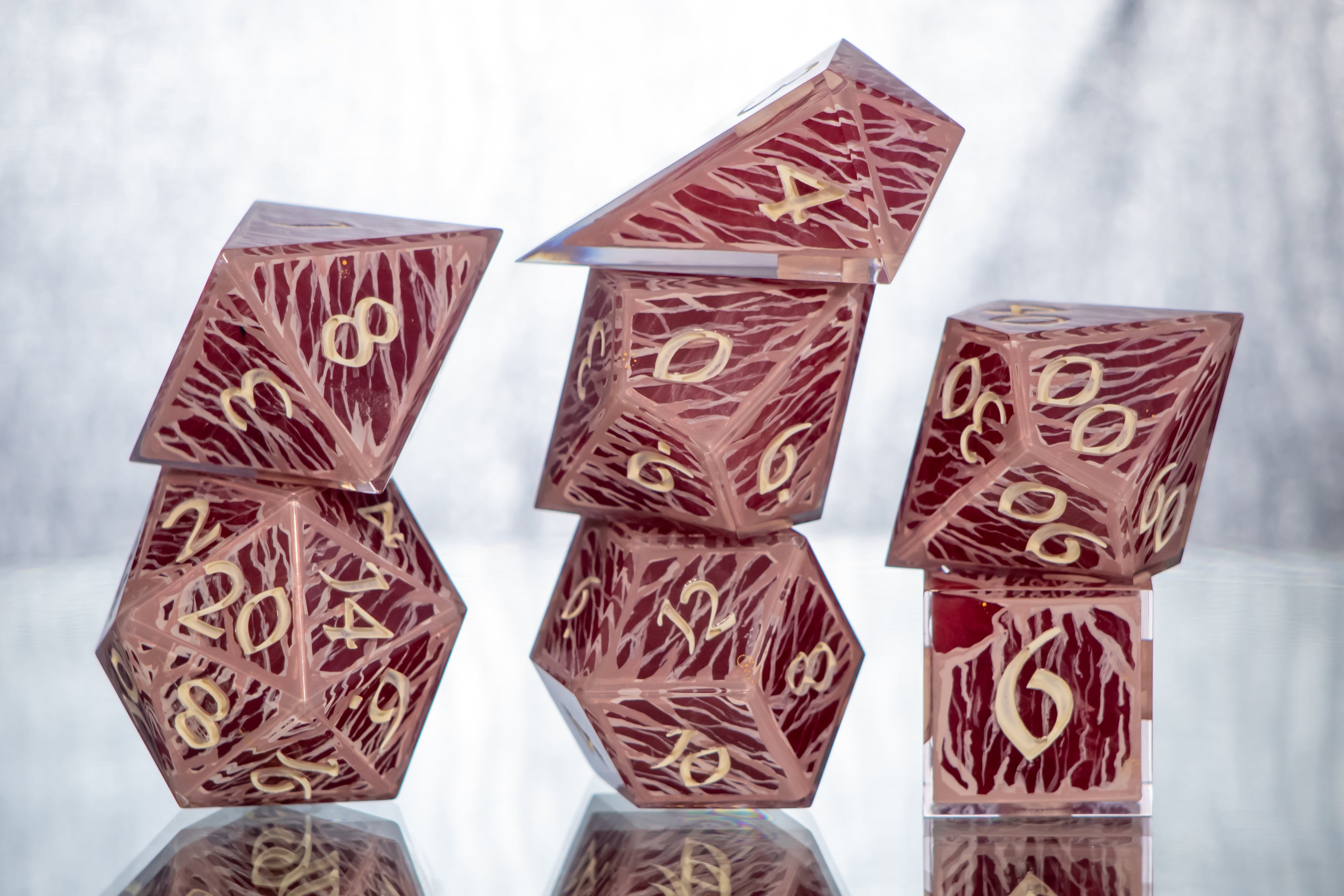 Meat Dice MEAT - Alt 7 Piece Handmade Resin Dice β Color Spray Creations