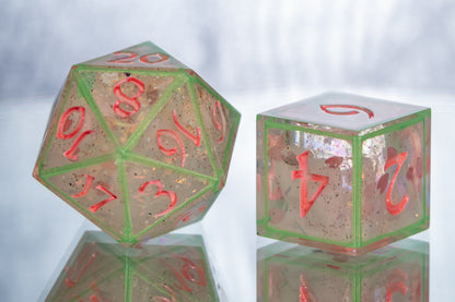 Neon Sakura - Alt 7 Piece Handmade Resin Dice