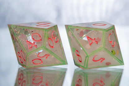 Neon Sakura - Alt 7 Piece Handmade Resin Dice