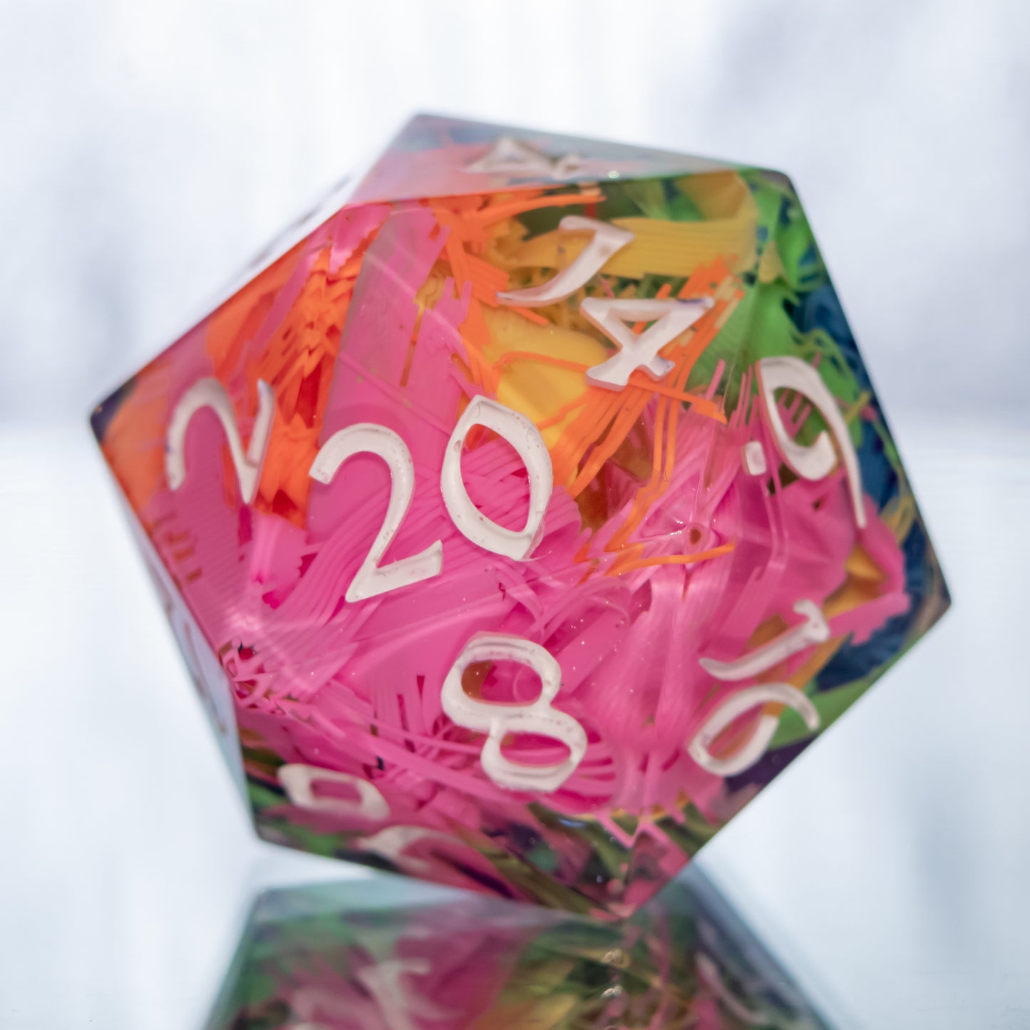 Recycled Rainbow - Handmade Chonk D20