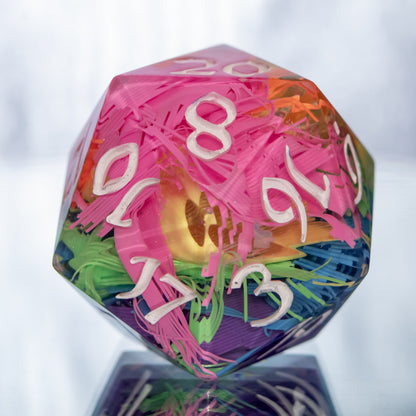 Recycled Rainbow - Handmade Chonk D20