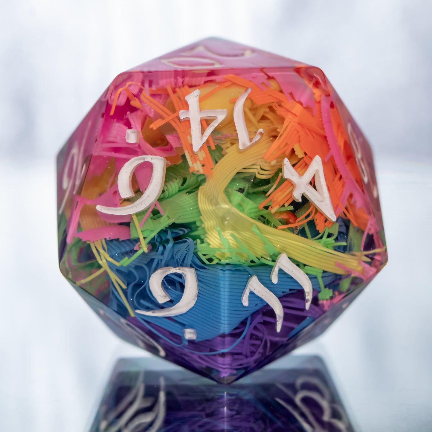 Recycled Rainbow - Handmade Chonk D20