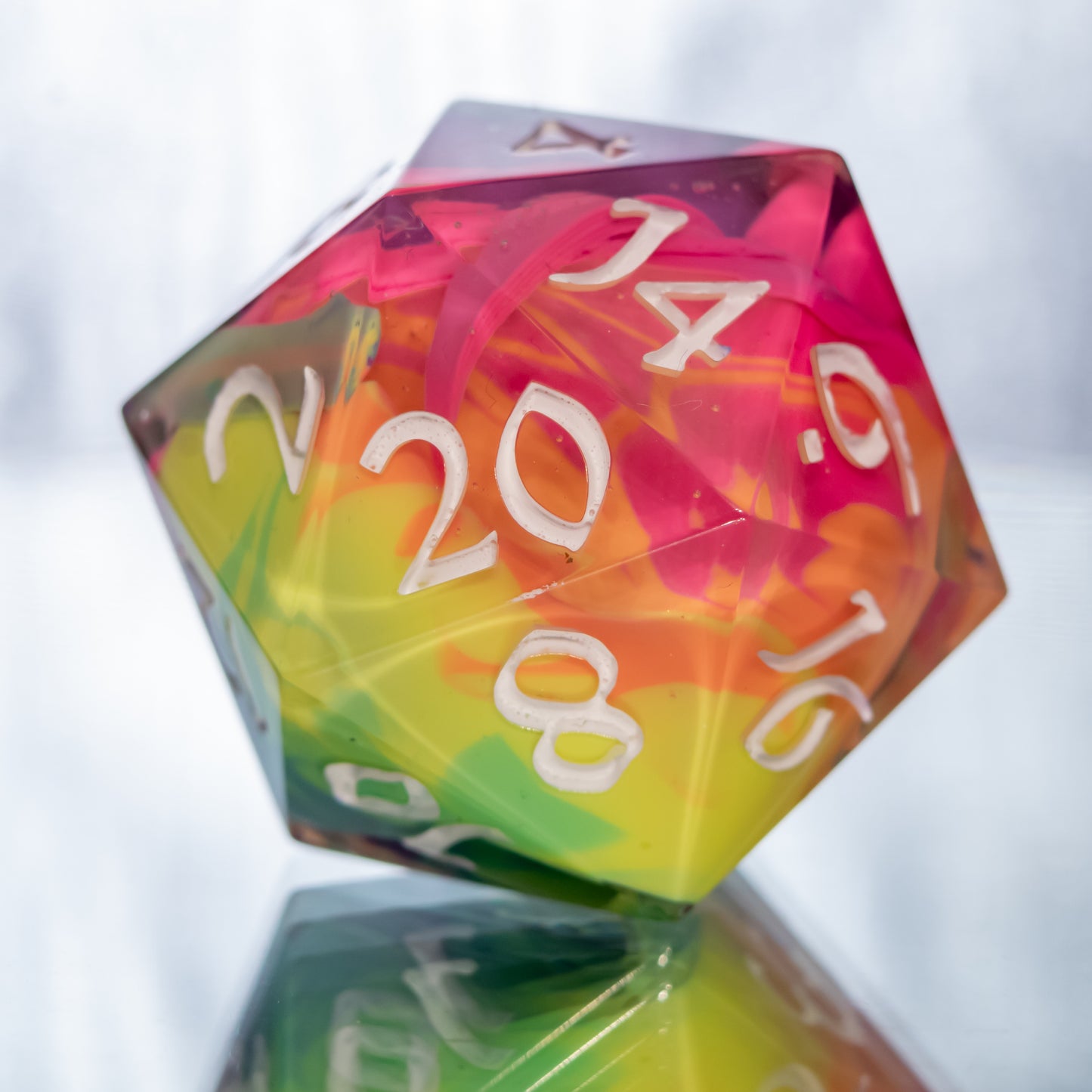 Recycled Rainbow - Handmade Chonk D20