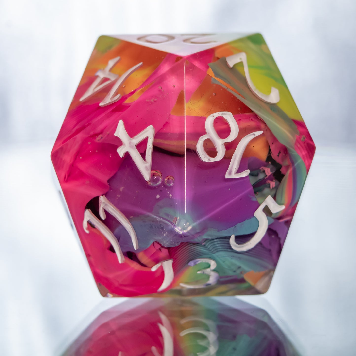 Recycled Rainbow - Handmade Chonk D20