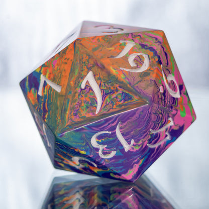 Neon Rainbow - Chonk Extra Large D20