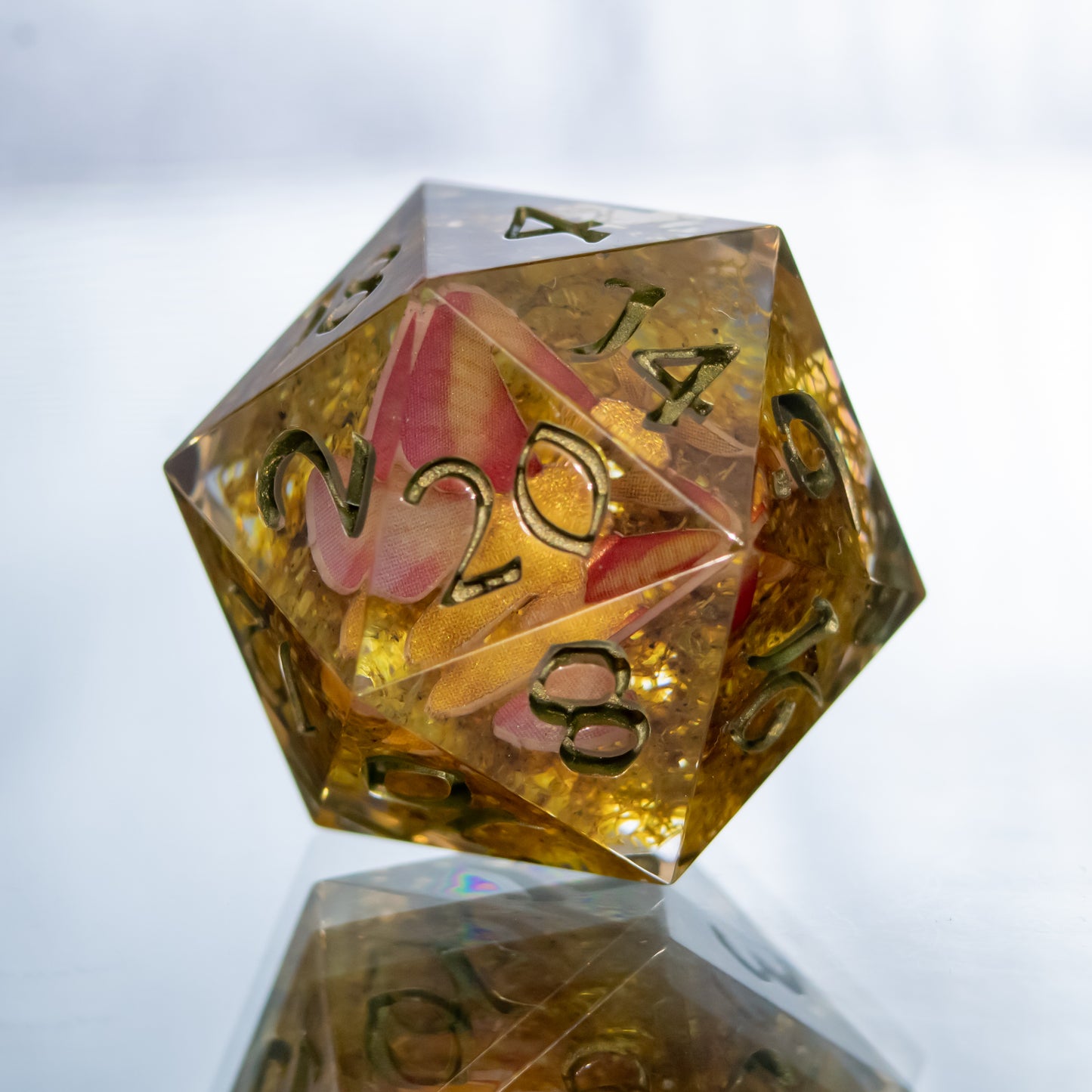 Rosy Moth - Single Handmade D20