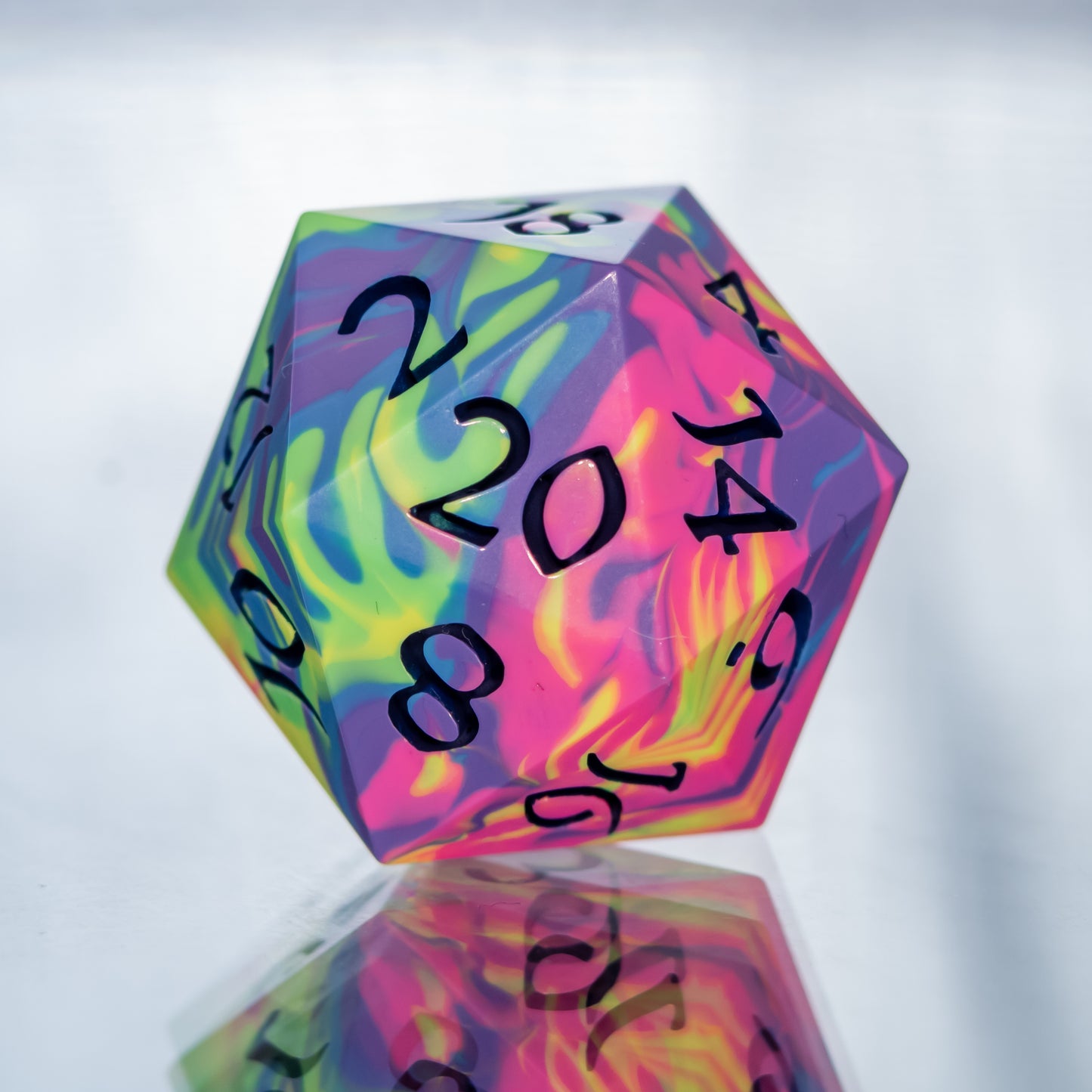 Neon Rainbow - Single Handmade D20