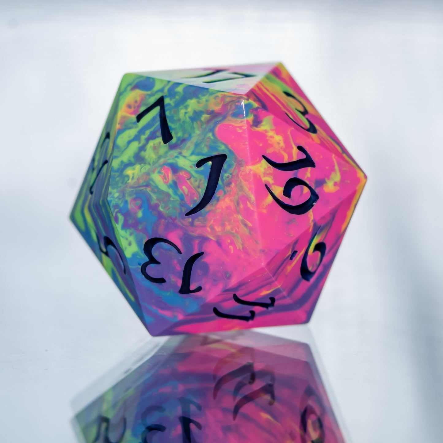 Neon Rainbow - Single Handmade D20