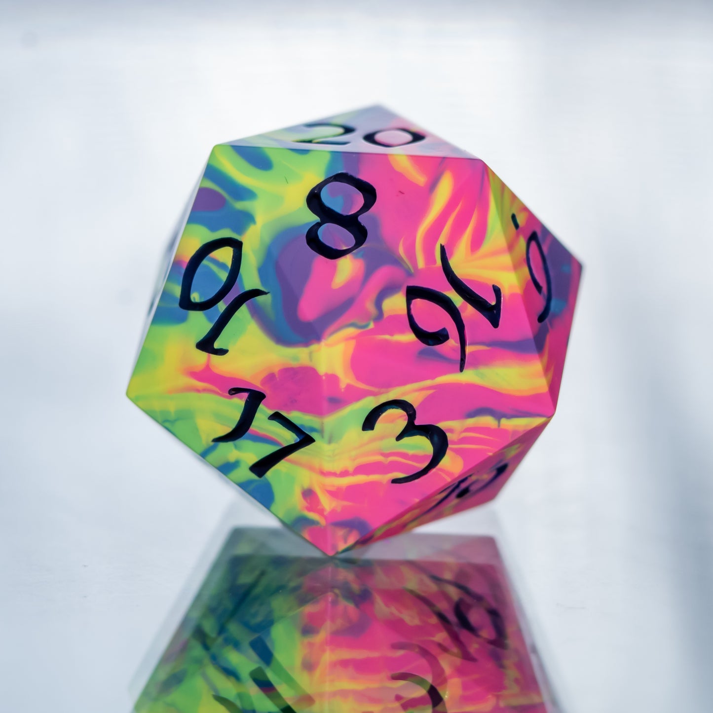 Neon Rainbow - Single Handmade D20