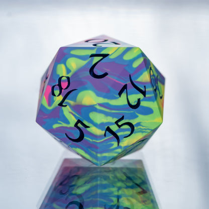 Neon Rainbow - Single Handmade D20