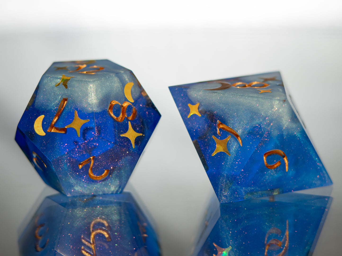 Starry Skies - 7 Piece Handmade Resin Dice