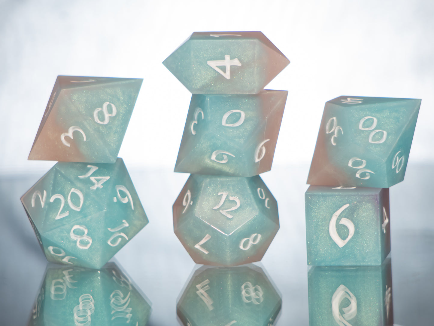 Transcendence - 7 Piece Handmade Resin Dice