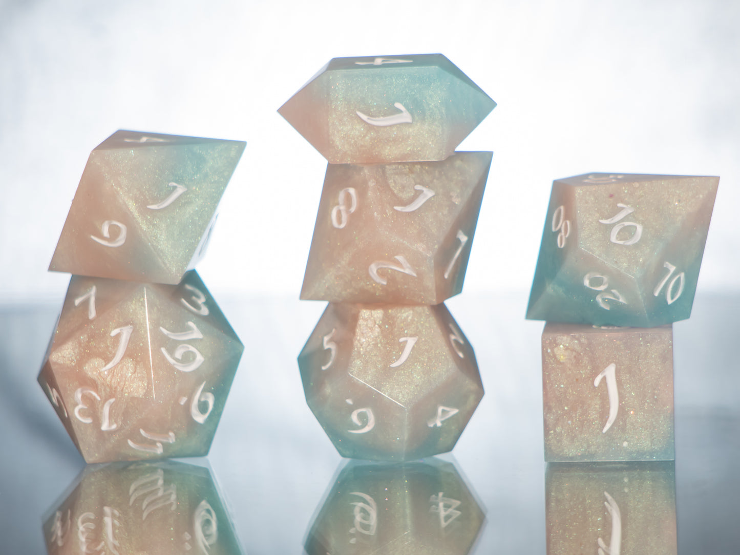 Transcendence - 7 Piece Handmade Resin Dice