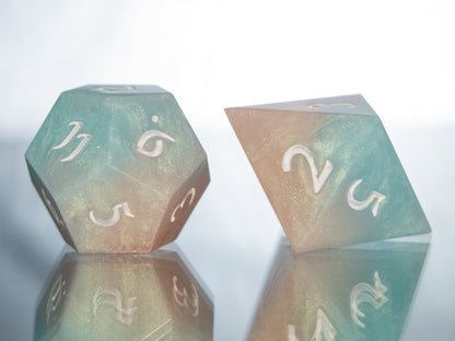 Transcendence - 7 Piece Handmade Resin Dice