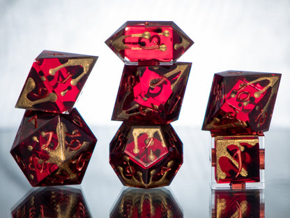 Wine and Honey - 7 Piece Handmade Resin Dice