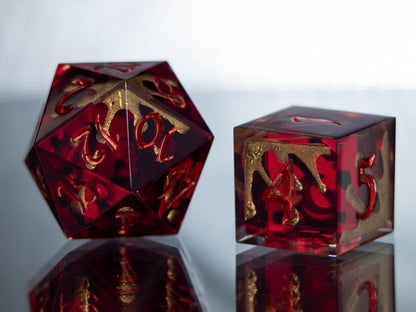 Wine and Honey - 7 Piece Handmade Resin Dice